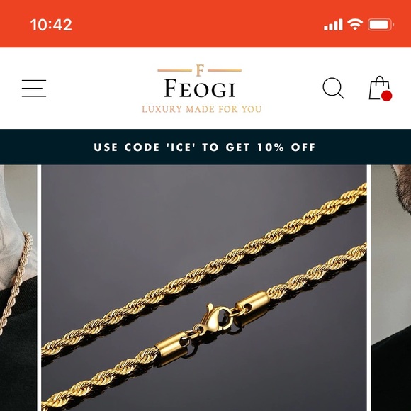 14k gold plated twist chain from feogi - Picture 6 of 6
